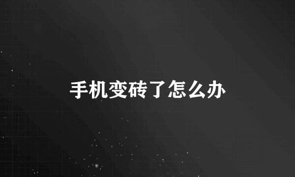 手机变砖了怎么办