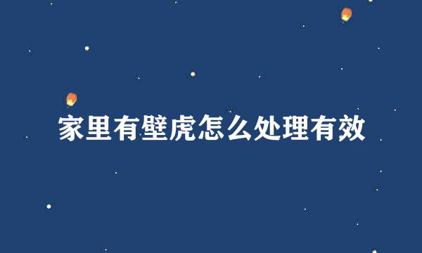 家里有壁虎怎么处理有效