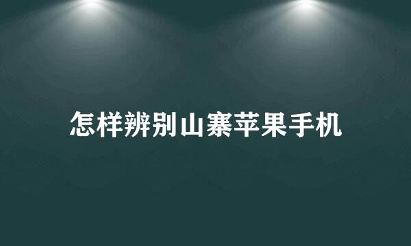 怎样辨别山寨苹果手机