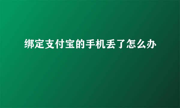 绑定支付宝的手机丢了怎么办