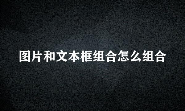 图片和文本框组合怎么组合