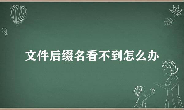 文件后缀名看不到怎么办