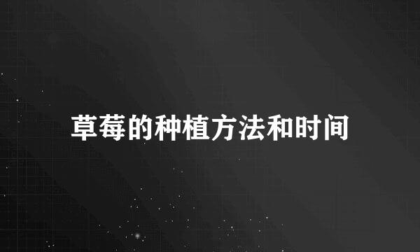 草莓的种植方法和时间
