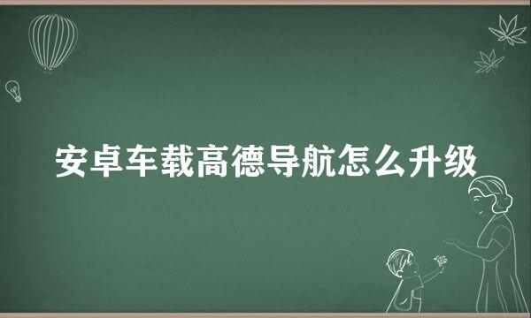 安卓车载高德导航怎么升级