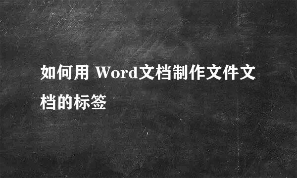 如何用 Word文档制作文件文档的标签