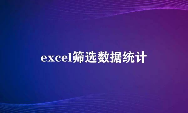excel筛选数据统计
