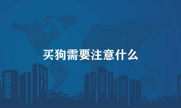 买狗需要注意什么