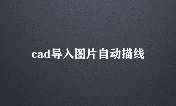 cad导入图片自动描线