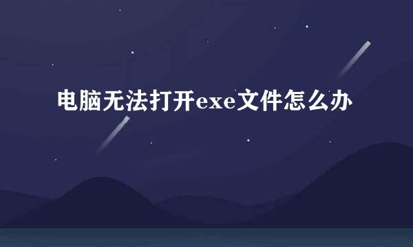 电脑无法打开exe文件怎么办