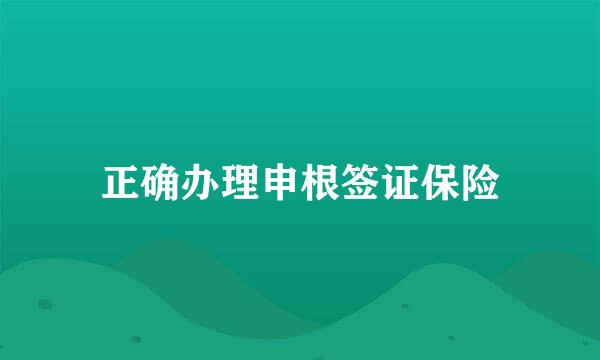 正确办理申根签证保险