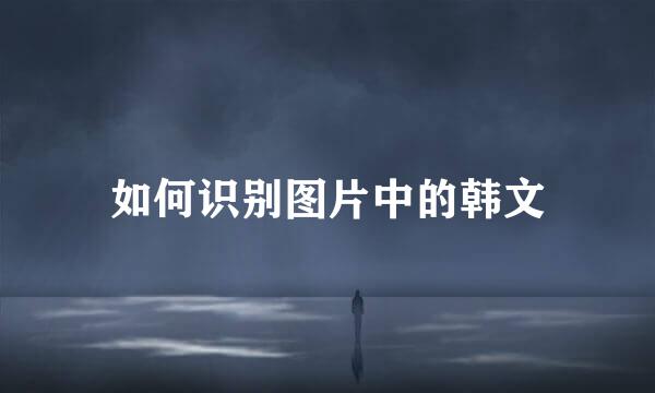 如何识别图片中的韩文