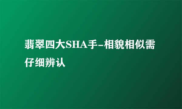 翡翠四大SHA手-相貌相似需仔细辨认