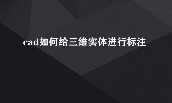 cad如何给三维实体进行标注