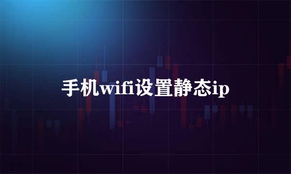手机wifi设置静态ip