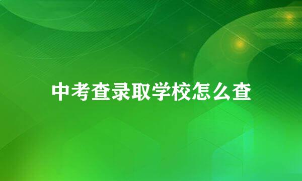中考查录取学校怎么查
