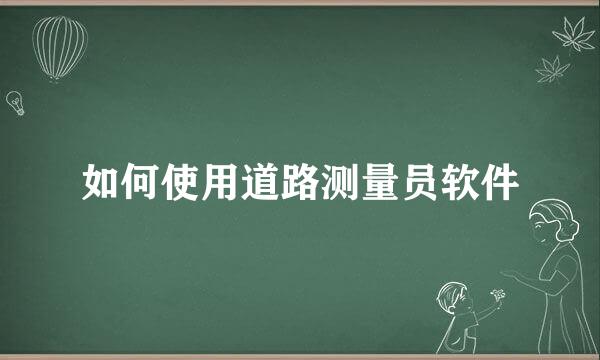 如何使用道路测量员软件