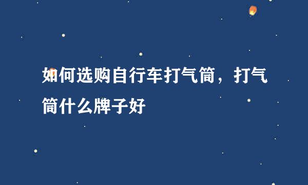如何选购自行车打气筒，打气筒什么牌子好