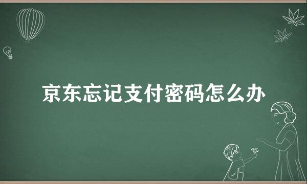 京东忘记支付密码怎么办