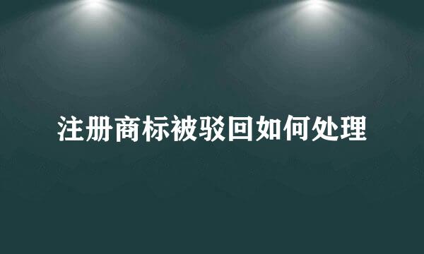 注册商标被驳回如何处理