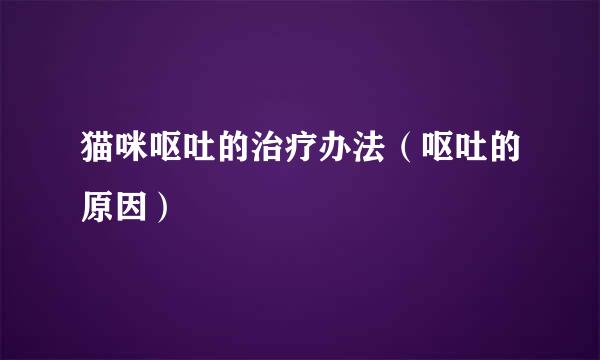 猫咪呕吐的治疗办法（呕吐的原因）