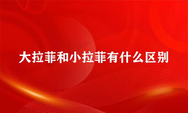 大拉菲和小拉菲有什么区别