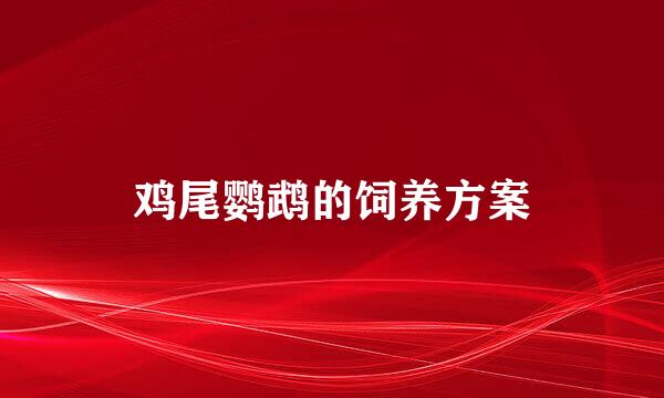 鸡尾鹦鹉的饲养方案