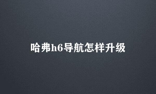 哈弗h6导航怎样升级