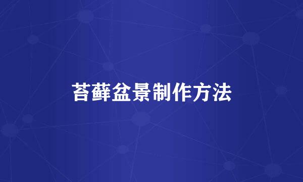 苔藓盆景制作方法