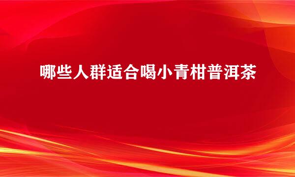 哪些人群适合喝小青柑普洱茶