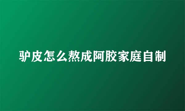 驴皮怎么熬成阿胶家庭自制