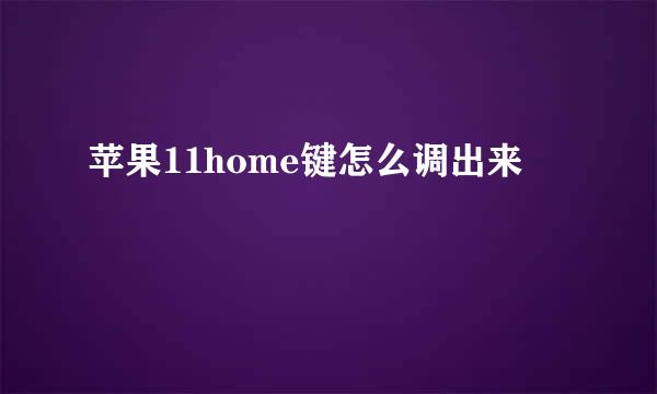 苹果11home键怎么调出来