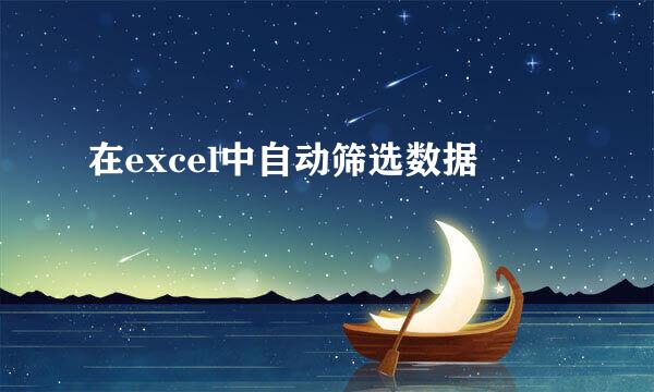 在excel中自动筛选数据