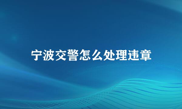 宁波交警怎么处理违章