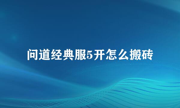 问道经典服5开怎么搬砖