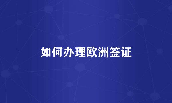 如何办理欧洲签证