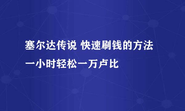 塞尔达传说 快速刷钱的方法 一小时轻松一万卢比