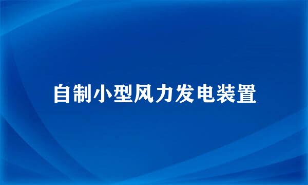 自制小型风力发电装置