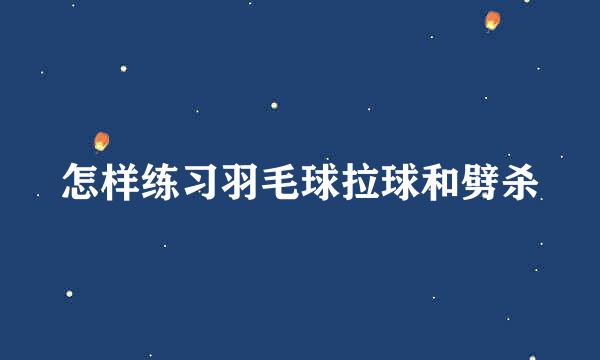 怎样练习羽毛球拉球和劈杀