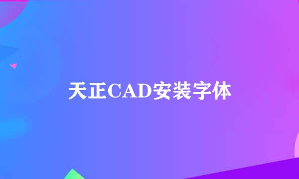 天正CAD安装字体