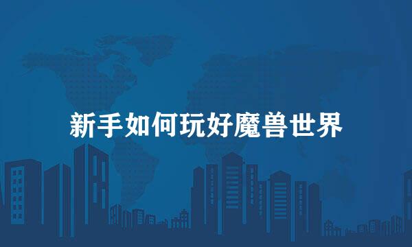 新手如何玩好魔兽世界