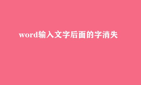 word输入文字后面的字消失