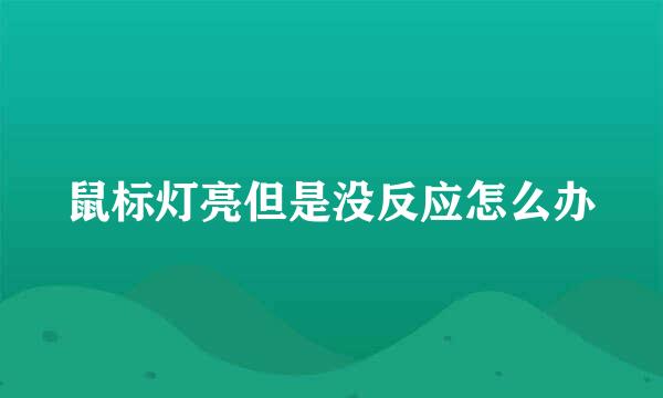 鼠标灯亮但是没反应怎么办