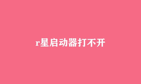 r星启动器打不开