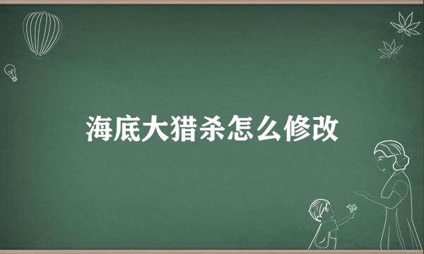 海底大猎杀怎么修改
