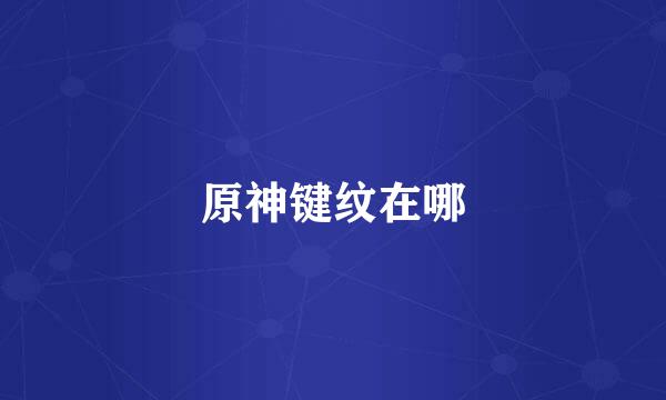 原神键纹在哪