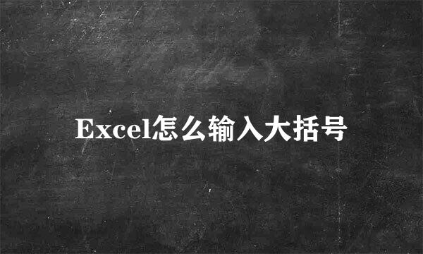 Excel怎么输入大括号