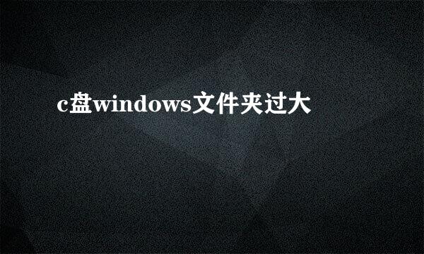 c盘windows文件夹过大