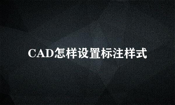 CAD怎样设置标注样式