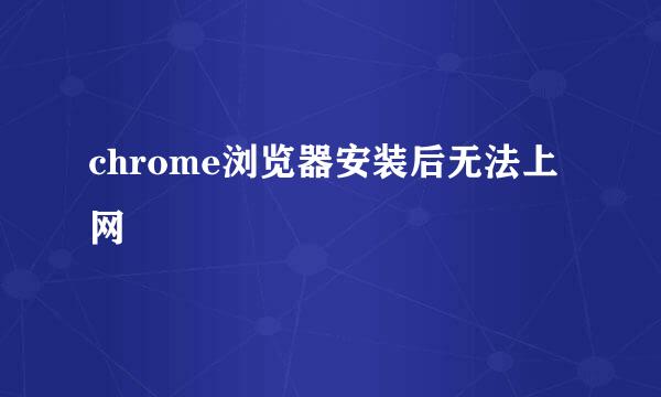 chrome浏览器安装后无法上网