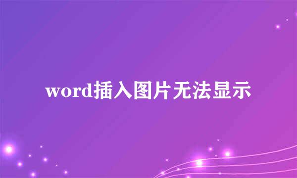 word插入图片无法显示